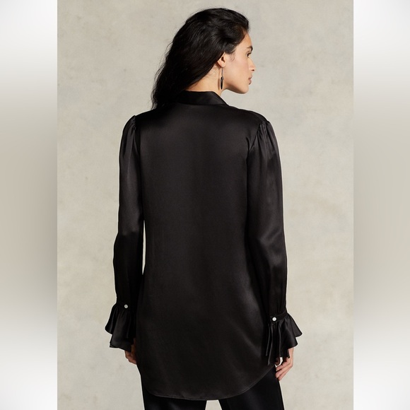 Polo Ruffled Silk Cuff Shirt Size 4 $328.00 - Picture 8 of 10